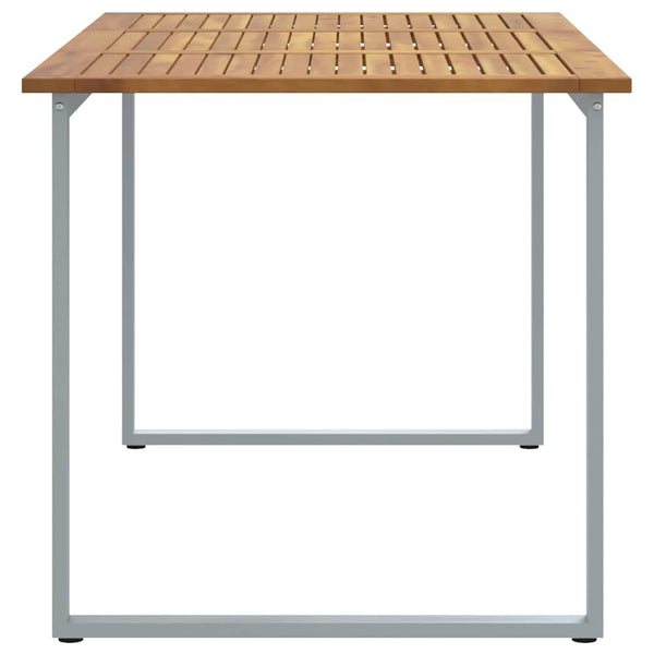 Puutarhapöytä Harmaa 160 x 80 x 75 cm Tiheä akasiapuu