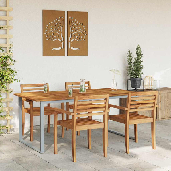 Puutarhapöytä Harmaa 180 x 90 x 75 cm Tiheä akasiapuu