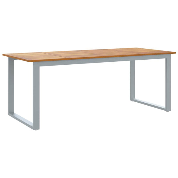 Puutarhapöytä Harmaa 200 x 90 x 75 cm Tiheä akasiapuu