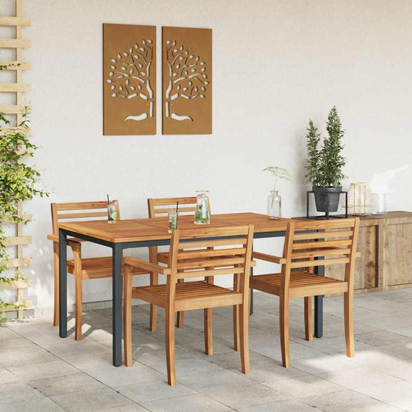 Ulkopöytä Luonnollinen ja musta 150 x 90 x 75 cm