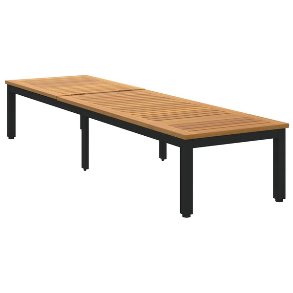 Aurinkotuoli Musta 200 x 55 x 35 cm Tiheä akasiapuu