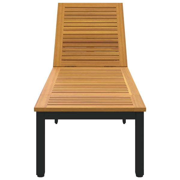 Aurinkotuoli Musta 200 x 55 x 35 cm Tiheä akasiapuu