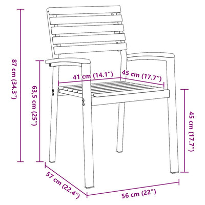 Ruskea puutarhan tuoli Dobriean 56x57x87cm (2 pcs akaasiapuu)