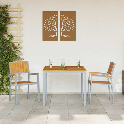 Ruskea puutarhan tuoli Zechiria 56x57x87cm (2 pcs akaasiapuu)