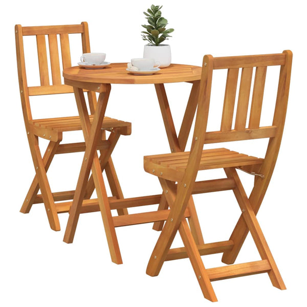Tiheä akasiapuu Bistrosetti 3 pcs Öljyinen luonnollinen