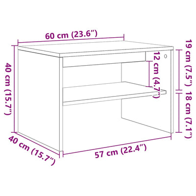 TV Kaappi Ruskea Tammi 60x40x40 cm Engineered Wood