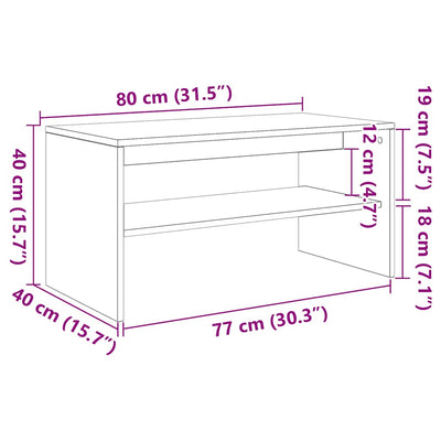 TV-kaappi Musta tammi 80x40x40 cm Engineered Wood