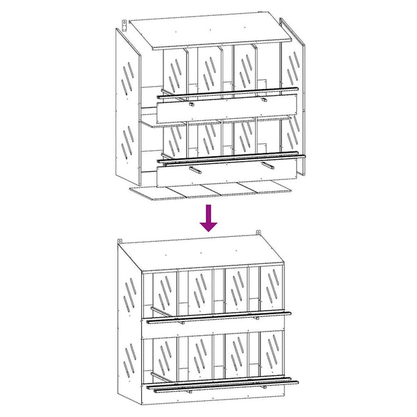 Hopea kananpesälaatikko Esfahani 8 lokerolla (galvanoitua)