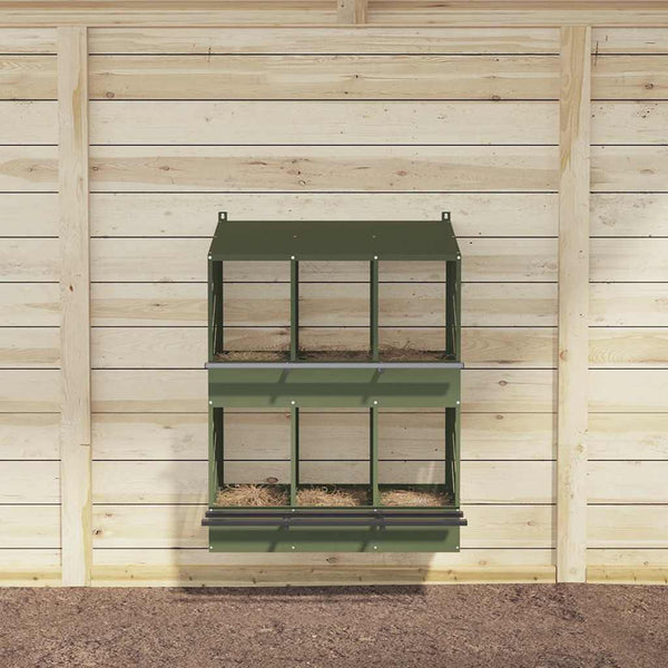 Oliivinvihreä kananpesälaatikko Esfahani (jossa 6 lokeroa metallia)