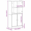 Korkea kaappi Musta 68 x 37 x 142 cm Tekninen puu