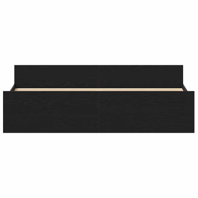 Sängynrunko ilman patjaa musta tammi 200x200 cm tekninen puu