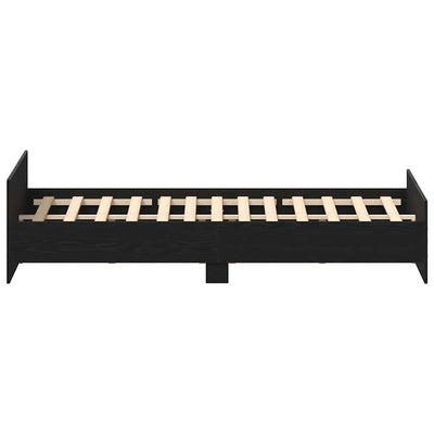 Musta tammi sängynrunko ilman patjaa Cucu 200x200cm (puinen)