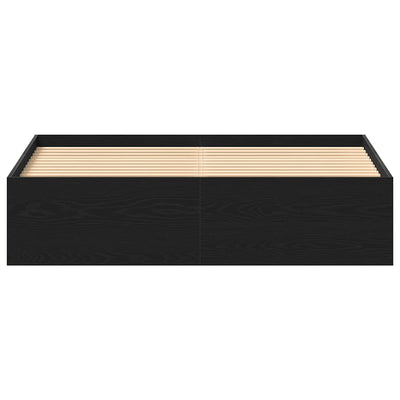 Musta sängynrunko ilman patjaa Tisha 150x200cm (puinen)