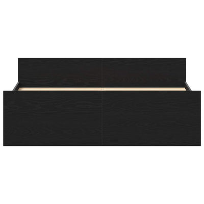 Sängynrunko ilman patjaa musta tammi 120x200 cm tekninen puu
