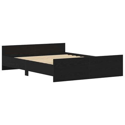 Musta tammi sängynrunko ilman patjaa Cucu 150x200cm (puinen)