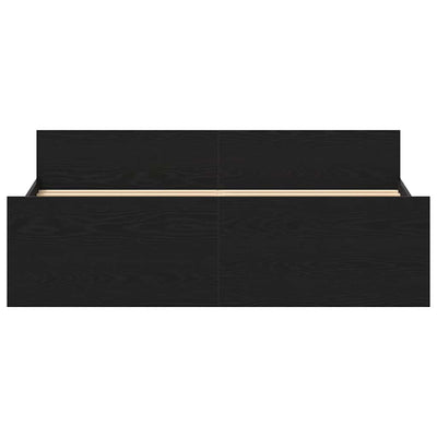 Musta tammi sängynrunko ilman patjaa Cucu 150x200cm (puinen)