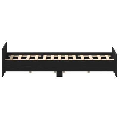 Musta tammi sängynrunko ilman patjaa Cucu 150x200cm (puinen)