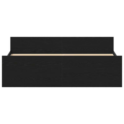 Musta tammi sängynrunko ilman patjaa Cucu 160x200cm (puinen)