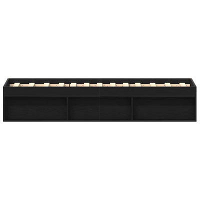 Musta tammi sängynrunko ilman patjaa Tisha 90x200cm (puinen)