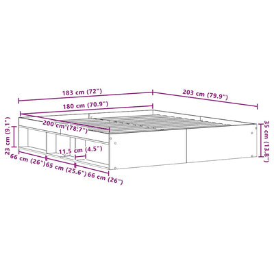 Musta sängynrunko ilman patjaa Tisha 150x200cm (puinen)