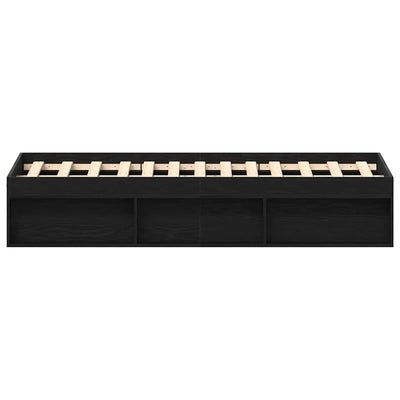 Musta tammi sängynrunko ilman patjaa Tisha 120x190cm (puinen)