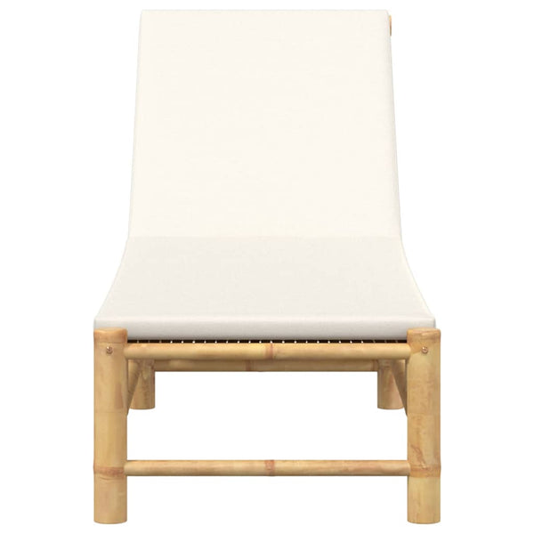 Aurinkotuoli tyynyillä 55x199x30 cm bambu