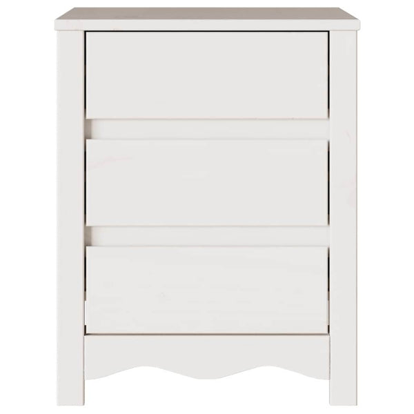 Yöpöytäkaappi Drammen Valkoinen 45 x 35 x 56 cm Täysi mänty