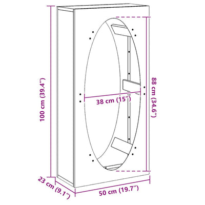 Polttopuuteline musta 50x23x100 cm kylmävalssattu teräs