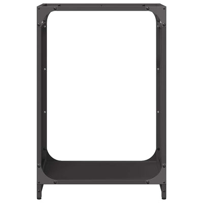 Polttopuuteline musta 44x28x65 cm kylmävalssattu teräs