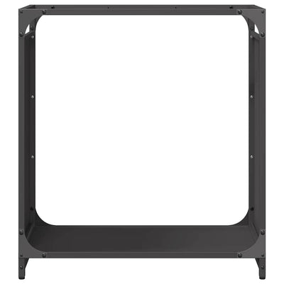 Polttopuuteline musta 60x28x65 cm kylmävalssattu teräs