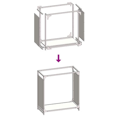 Polttopuuteline musta 60x28x65 cm kylmävalssattu teräs