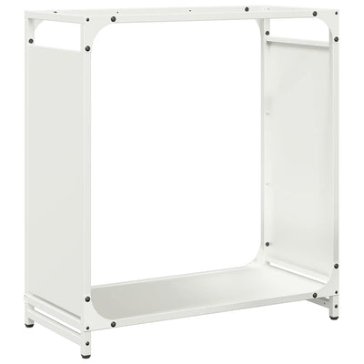 Polttopuuteline valkoinen 60x28x65 cm kylmävalssattu teräs