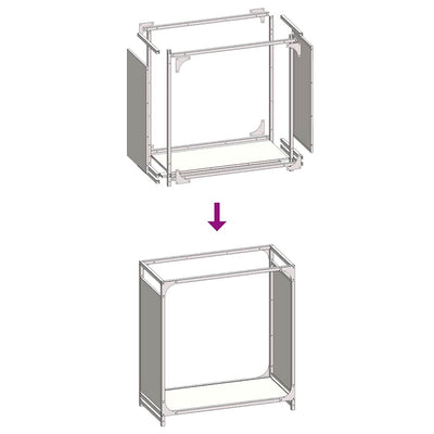 Polttopuuteline antrasiitti 60x28x65 cm kylmävalssattu teräs