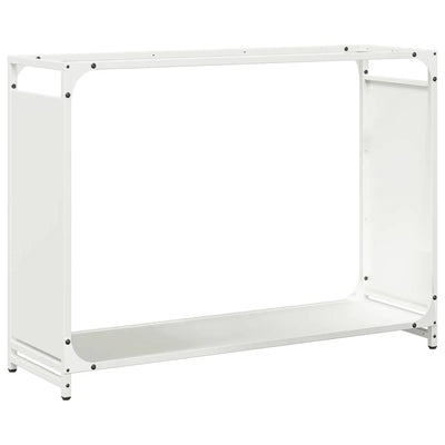 Polttopuuteline valkoinen 90x28x65 cm kylmävalssattu teräs