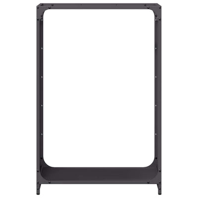 Polttopuuteline Musta 60x28x90 cm Kylmävalssattua terästä