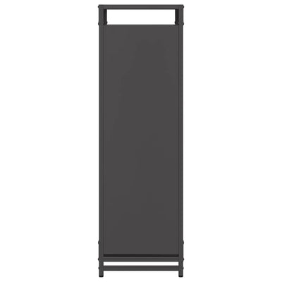 Polttopuuteline Musta 60x28x90 cm Kylmävalssattua terästä