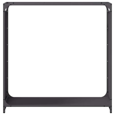 Polttopuuteline Musta 90x28x90 cm Kylmävalssattua terästä