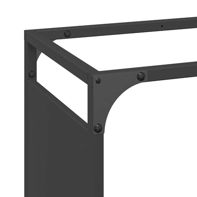 Polttopuuteline Musta 90x28x90 cm Kylmävalssattua terästä