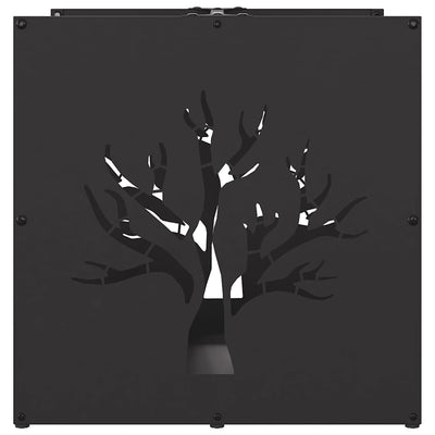 Musta polttopuuteline Pisarciuc 40x40x40cm (kylmävalssattu teräs)