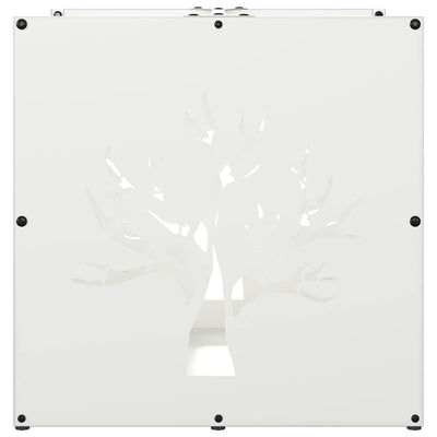 Valkoinen polttopuuteline Mckinley 40x40x40cm (kylmävalssattu teräs)