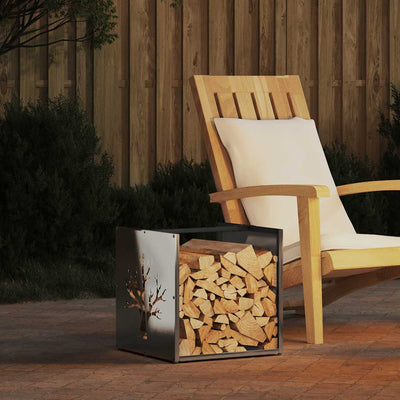 Ruostumaton teräs polttopuuteline Tomniuc 40x40x40cm