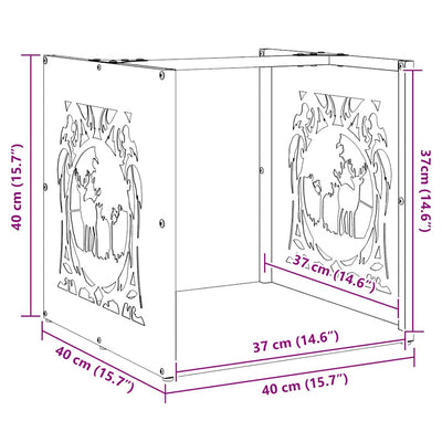 Polttopuuteline Zorinela 40x40x40cm (kylmävalssattu teräs)