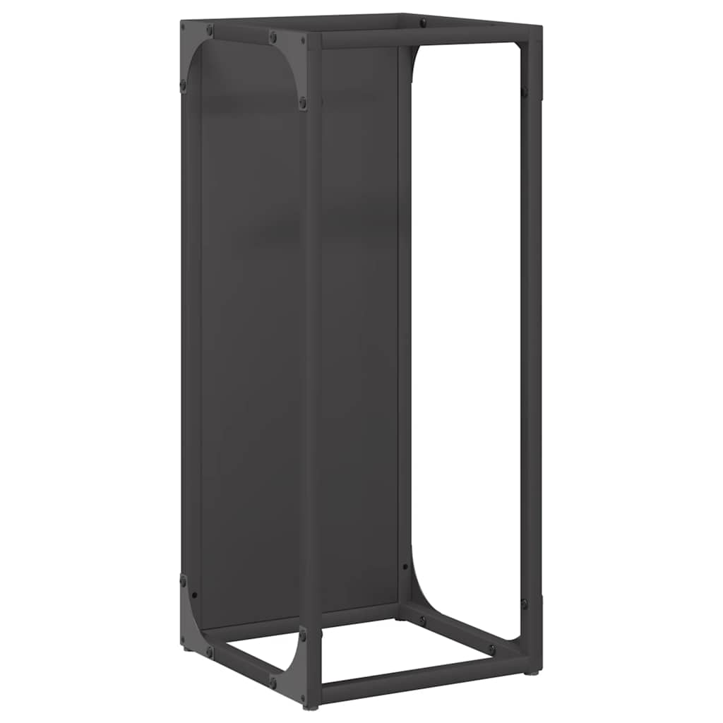 Polttopuuteline Musta 25x25x60 cm Kylmävalssattua terästä