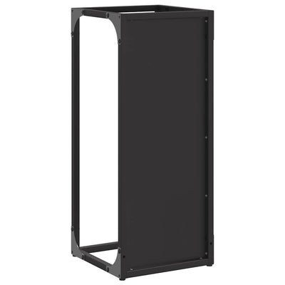 Polttopuuteline Musta 25x25x60 cm Kylmävalssattua terästä