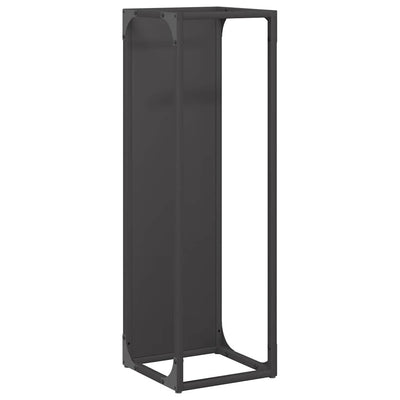 Polttopuuteline Musta 25x25x80 cm Kylmävalssattua terästä