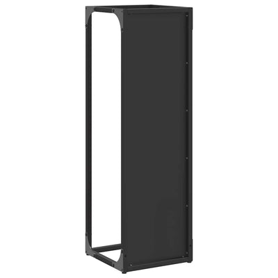 Polttopuuteline Musta 25x25x80 cm Kylmävalssattua terästä