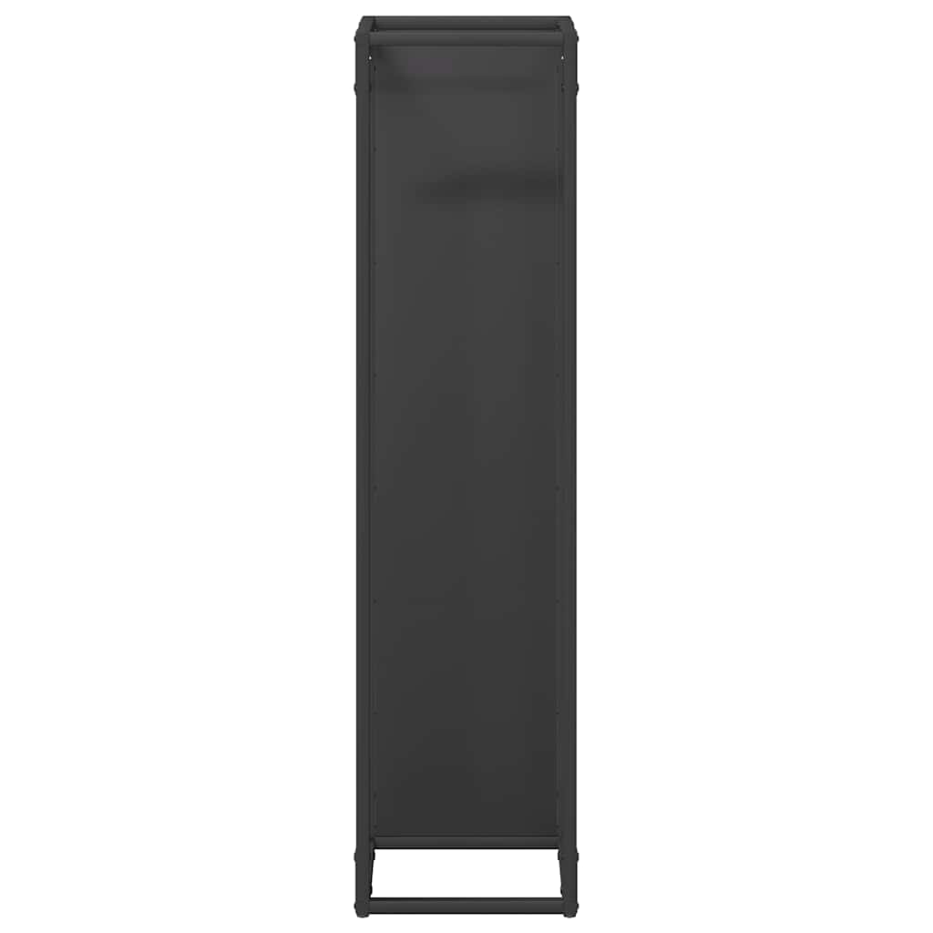 Polttopuuteline musta 25x25x100 cm kylmävalssattua terästä