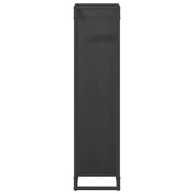 Polttopuuteline musta 25x25x100 cm kylmävalssattua terästä