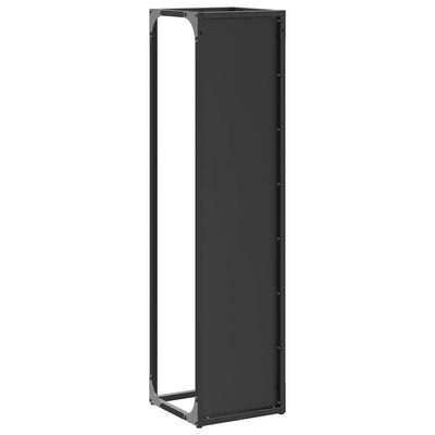 Polttopuuteline musta 25x25x100 cm kylmävalssattua terästä