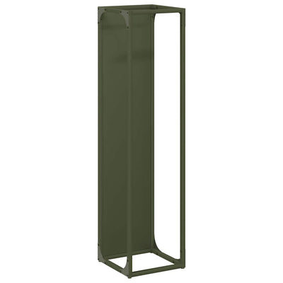 Polttopuuteline oliivinvihreä 25x25x100 cm Kylmävalssattu teräs